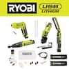 RYOBI USB Lithium Project Kit w/ Rotary Tool, Inspection Light, Screwdriver, Glue Pen, (2) 2 Ah Battery & Charging Cable