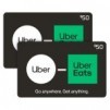 Uber - Two $50 eGift Cards for $74.99