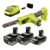 RYOBI ONE+ 18V Cordless 1/2" x 18" File Sander Kit w/ (2) 4.0 Ah Batteries,2.0 Ah Battery + Charger