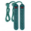 Project Source 2-1/2-ft 2-Pack 6-Outlet Indoor Green Power Strip (YMMV)