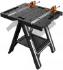 WORX - Pegasus 2-in-1 Folding Work Table & Sawhorse Includes 2 Clamps & 4 Clamp Dogs - Black
