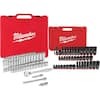 Milwaukee 3/8 in. Drive SAE/Metric Ratchet and Socket Mechanics Tool Set w/ 3/8 in. SAE/Metric Impact Socket Set (99-Pc)