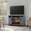 Home Decorators Collection Hillrose 52" Freestanding Electric Fireplace TV Stand w/ Rustic Taupe Oak Top