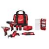 Milwaukee M12 12V Lithium-Ion Cordless 4-Tool Combo Kit w/ (2)1.5Ah Batteries & Charger & SHOCKWAVE Bit Set (25-Pc)