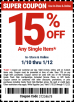 Harbor Freight -15% Off : Any Single Item for qualifying online or in-store purchase