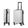 HIKOLAYAE Carry On Luggage, 20" Hardside Suitcase ABS Spinner Luggage with Lock - Arrow in Silver