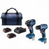 Bosch 18-volt 2-Tool Brushless Power Tool Combo Kit with Soft Case (2-Batteries Included and Charger Included)