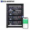 ECO-WORTHY 4Pack 48V 100Ah 20.48KWh Bluetooth LiFePO4 Lithium Battery for UPS