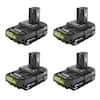 RYOBI ONE+ 18V Lithium-Ion 2.0 Ah Compact Battery (4-Pack)
