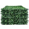 12-Pieces 20 in.x20 in. Artificial Greenery Boxwood Panels UV Protection Boxwood Hedge Panels Wall Screen Greenery Wall