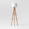 Wood Tripod Floor Lamp with Shelf Brown - Threshold