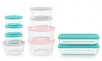 20pc Pyrex Glass Plastic Food Storage Canning Jars Containers Clear Set