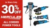 Harbor Freight Parking Lot Sale for  Inside Track Club Members: 30% off Hercules Corded Power Tools & More