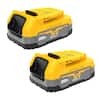 2-Pack DEWALT 20V MAX POWERSTACK Lithium-Ion 1.7 Ah Compact Battery Pack