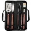 5-Piece Gibson Home Barbecue Basics Stainless Steel BBQ Tool Set with Wood Handles