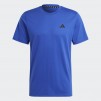 adidas men Train Essentials Feelready Training Tee (Semi Lucid Blue/Black, Size: S & L)