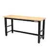 Husky 72 in. W x 24 in. D Adjustable Height Black Workbench for Ready to Assemble Steel Garage Storage System