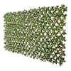 NATURAE DECOR Expandable Pvc Trellis Hedges 36 in. X 72 in. Gardenia Artificial Leaf