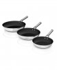 Ninja Stainless Steel 3 Piece Foodi NeverStick Stainless Bundle Fry Pan Set,3-Piece