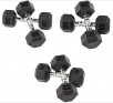 Fitvids Rubber Encased Hex Dumbbell, 90-Pound Set: A Pair of 10LB, 15LB and 20LB