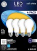 4-Pack General Electric - 800-Lumen, 8W Dimmable A19 LED Light Bulb, 60W Equivalent - Soft White