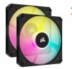 2-Pack Corsair AF120 RGB SLIM 120mmx15mm Fluid Dynamic RGB Fan with Lighting Node CORE