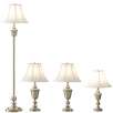 Set of 4 Brushed Steel Lamps