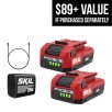 2-Pack  SKIL PWR CORE 12V Lithium-ion 2Ah Batteries w/ Charger + Free Bonus SKIL Power Tool