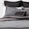 8-Piece Queen Sanford Hotel Comforter Set Gray/Black - Threshold (Gray)