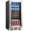 Euhomy  15 Inch Beverage Refrigerator Cooler Under Counter 127 Cans Beverage Fridge