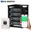 4-Pack ECO-WORTHY Home Backup Power 48V 100Ah LiFePO4 + 5KW 48V Hybrid Inverter