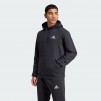 adidas men Essentials Fleece Hoodie  (Black/White)