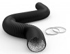 iPower Aluminum Ducting 4"x8ft (2 Clamps Included, Black)