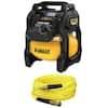 DEWALT 2.5 Gal. 140 psi Portable 20V Cordless Air Compressor with FLEXVOLT Advantage with 50 ft. x 1/4 in. Air Hose