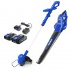 20V Electric Weed Wacker & Leaf Blower Combo w/ 2x 2Ah Batteries & Charger