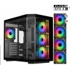 DIYPC ARGB-N3-BK Black USB3.0/ Type C Tempered Glass E-ATX /ATX Gaming Computer Case