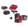 Milwaukee M18 18V Lithium-Ion Cordless 5 in. Random Orbit Sander with (1) 5.0 Ah, (1) 2.0 Ah Battery