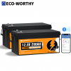 2-Pack ECO-WORTHY 12V 280Ah 7kWh LiFePO4 Lithium Battery w/ Bluetooth Monitoring