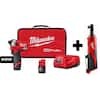 Milwaukee M12 FUEL SURGE 12V Lithium-Ion Brushless Cordless 1/4 in. Hex Impact Driver Compact Kit w/ M12 3/8 in. Ratchet