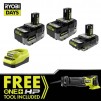 Ryobi ONE+ 18V Reciprocating Saw Kit - Includes 2 x 4 Ah HP, 2 Ah Battery + FREE ONE+ HP Tool
