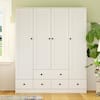 Fufu & Gaga 59" x 19" x 70" White Wood 4-Door 6-Drawer Armoire