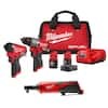 3-Tool Milwaukee M12 FUEL 12-Volt Li-Ion Brushless Cordless Hammer Drill and Impact Driver Combo Kit
