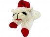 Multipet Lamb Chop Dog Toy with Santa Hat - 6" Plush Squeaky Toy for All Dogs, Soft & Cuddly