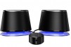 2-Ct Amazon Basics Bluetooth and USB Computer Speakers with Blue Lighting, Large, Black