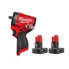 Milwaukee M12 FUEL 12V Lithium-Ion Brushless Cordless Stubby 3/8 in. Impact Wrench with 2-Pack 3.0 Ah Battery Pack