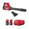 Milwaukee M12 12V Lithium-Ion Cordless Compact Spot Blower w/ M12 Compact 2.0 Ah Battery (2-Pk) Starter Kit and Charger
