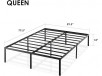 14" Metal Platform Bed w/ Heavy Duty Steel Slat Mattress Foundation (Queen, Black)