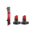 Milwaukee M12 FUEL 12V Lithium-Ion Brushless Cordless 3/8 in. Right Angle Impact Wrench with 2-Pack 3.0 Ah Battery