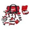 9-Tool  Milwaukee M18 18-Volt Lith-Ion Cordless Combo Kit w/ 2-Batteries, Charger, Tool Bag, & Hole Saw Set