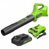 Greenworks 24V Cordless Axial Blower (90 Mph / 320 Cfm) with 2Ah USB Battery & Charger (2415702)